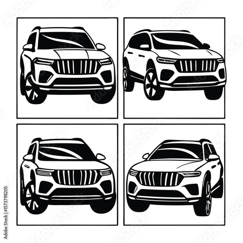 Front car silhouettes collection