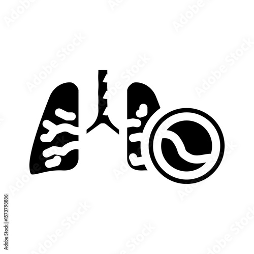 cystic fibrosis disease glyph icon vector illustration