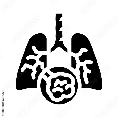 idiopathic pulmonary fibrosis glyph icon vector illustration