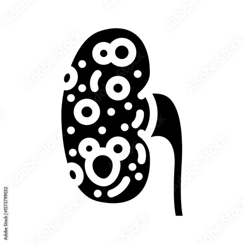 polycystic kidney disease glyph icon vector illustration