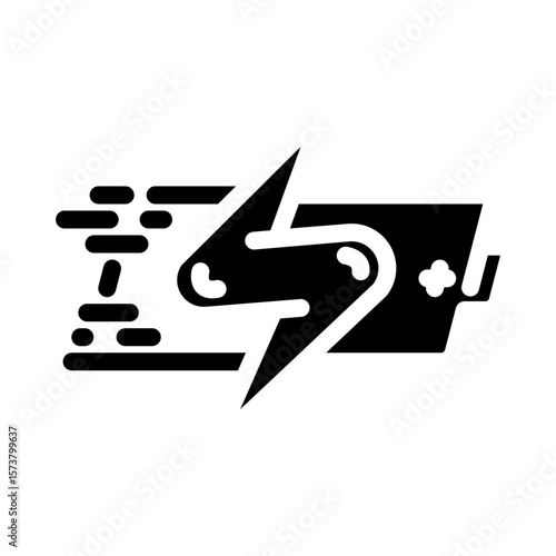 quick charge enabled glyph icon vector illustration
