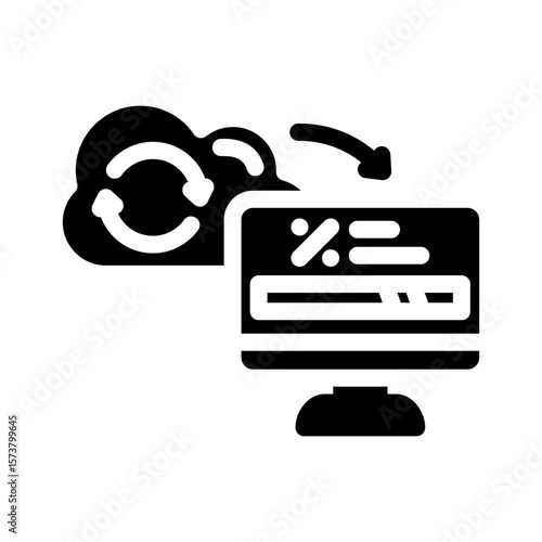 over air updates glyph icon vector illustration