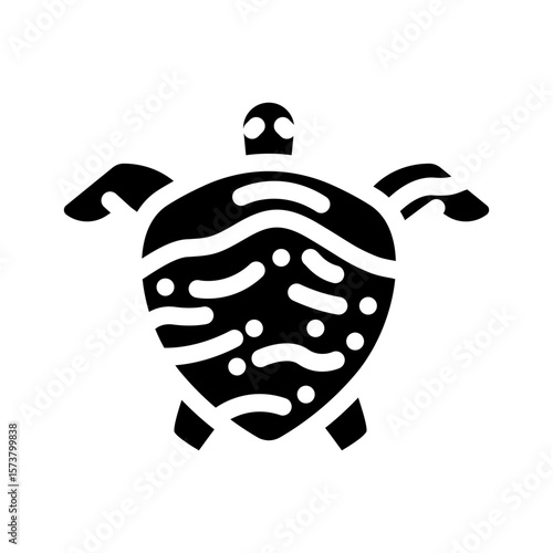 covered marine animal glyph icon vector illustration