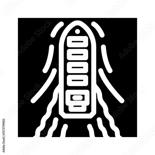 tanker leaking sea glyph icon vector illustration