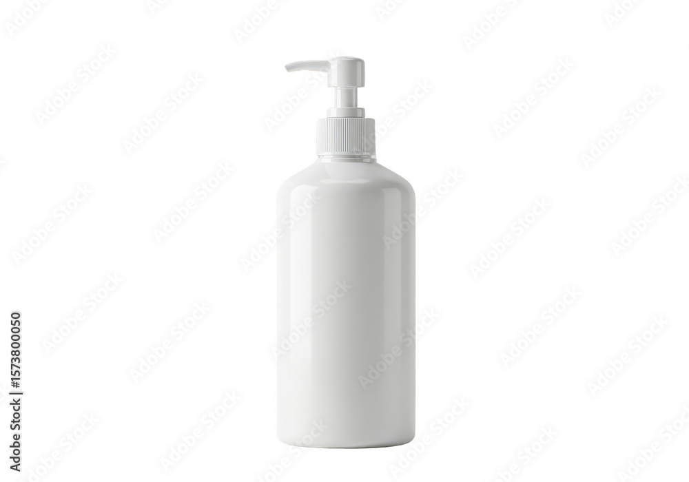 Isolated Transparent Background of White Plastic Cosmetic Bottle with Pump Isolated Transparent Background of White Plastic Cosmetic Bottle with Pump