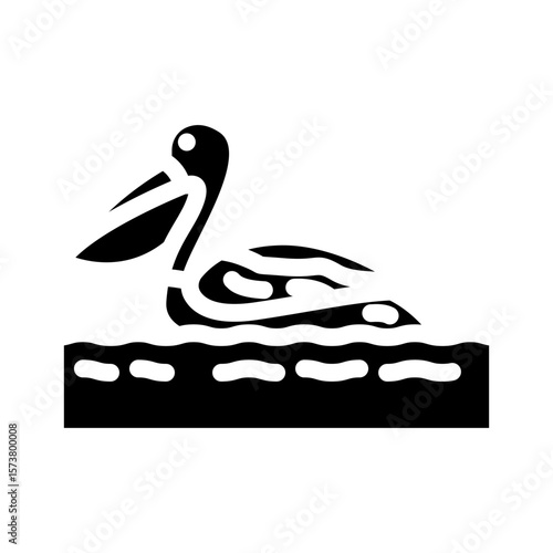oiled bird glyph icon vector illustration
