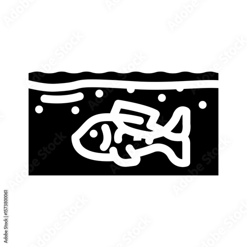 covered fish ocean glyph icon vector illustration