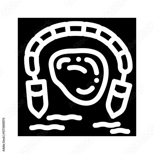 boat collecting oil water glyph icon vector illustration