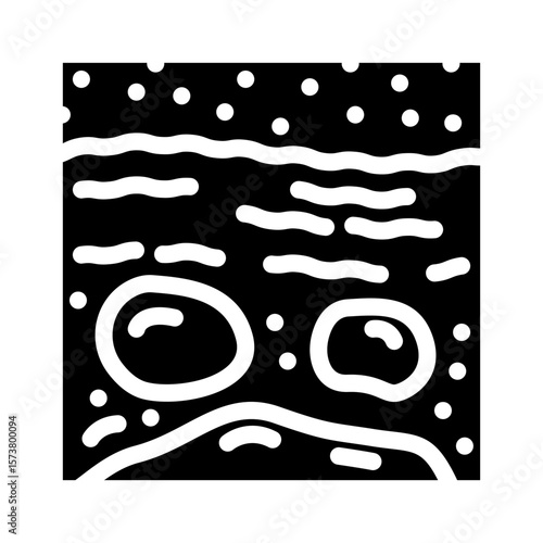 ocean waves carrying oil shore glyph icon vector illustration