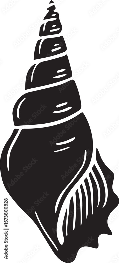 Print Black Seashell Silhouette Icon Print Black Seashell Silhouette Icon
