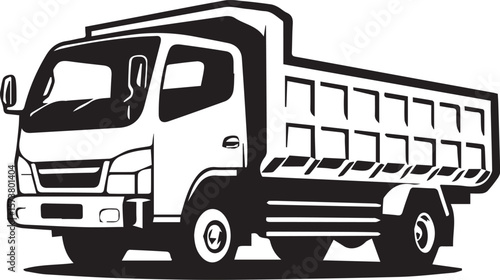 Print Dump Truck Side View Outline