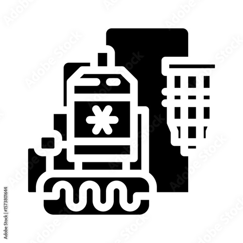 cryogenic cooling system quantum computer glyph icon vector illustration