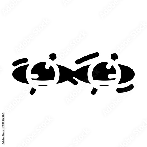 entanglement between two particles glyph icon vector illustration
