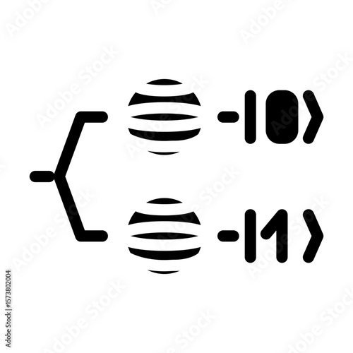 photonic qubit quantum computer glyph icon vector illustration