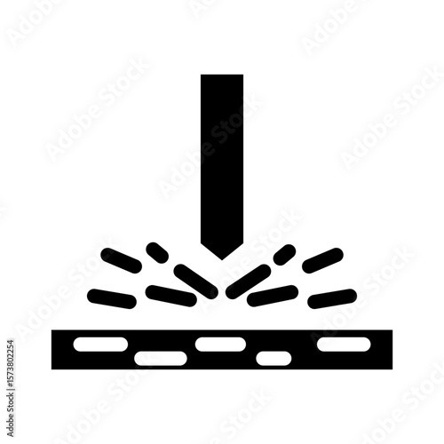 impact resistant glyph icon vector illustration