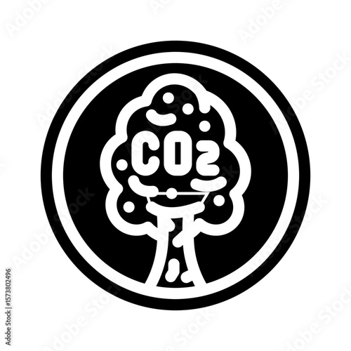 carbon neutral product glyph icon vector illustration