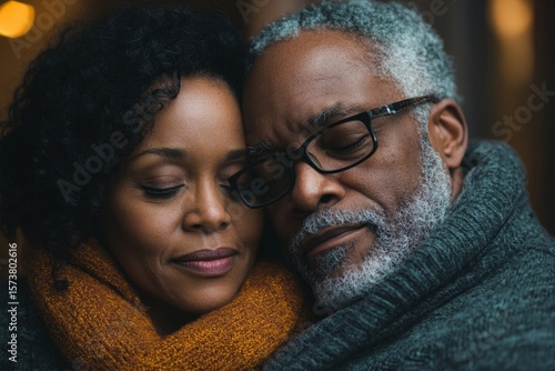 Husband supporting and caring for his wife, who is dealing with anxiety and mental illness, showing emotional strength and empathy, Generative AI
