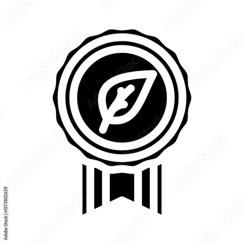 eco certified glyph icon vector illustration
