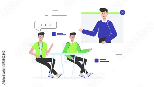 HR specialist organizing diversity training session, flat vector illustration