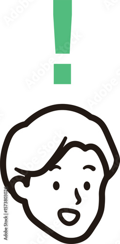 男性が閃いているシンプルなアイコンイラスト素材