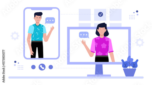 Remote team using online collaboration suite