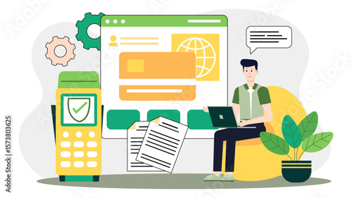 Business owner reviewing payment gateway options