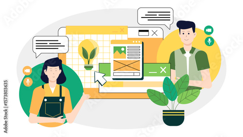 Remote team brainstorming with online sticky notes