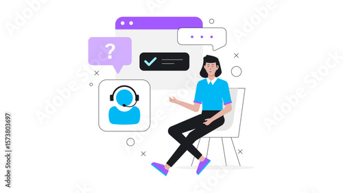 Customer support rep managing helpdesk tickets