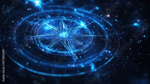 Wallpaper Mural Futuristic compass glowing galaxy navigation Torontodigital.ca