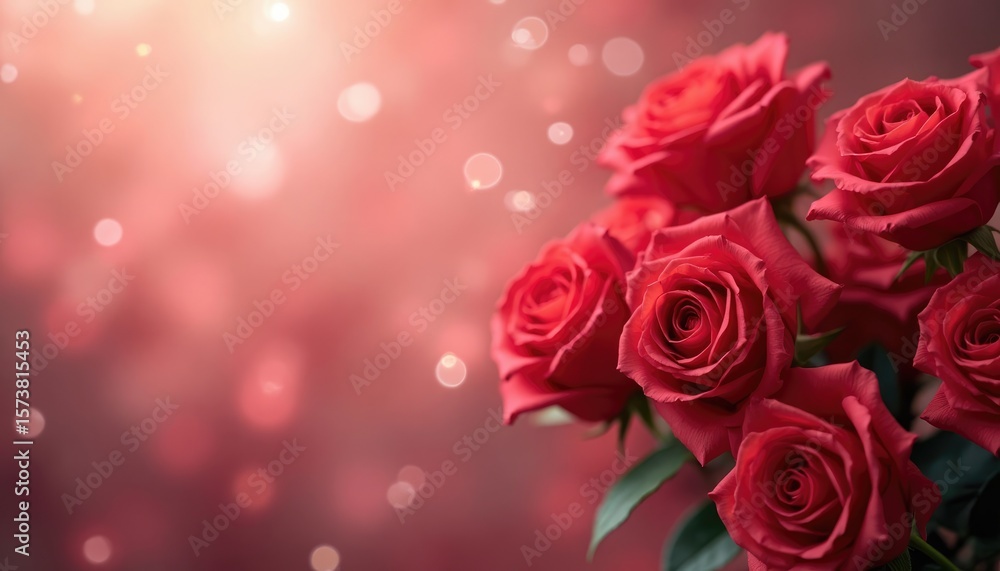 Close-up of a bouquet of vibrant red roses. Close-up of a bouquet of vibrant red roses.