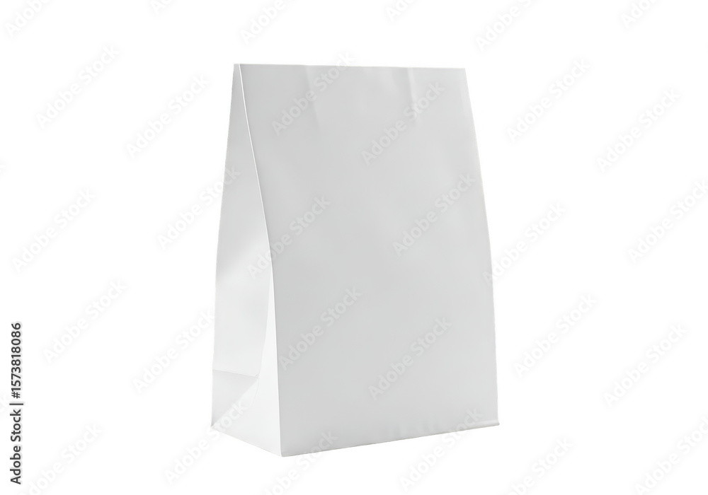 Isolated White Paper Bag With Handle Package For Shopping and Retail Isolated White Paper Bag With Handle Package For Shopping and Retail