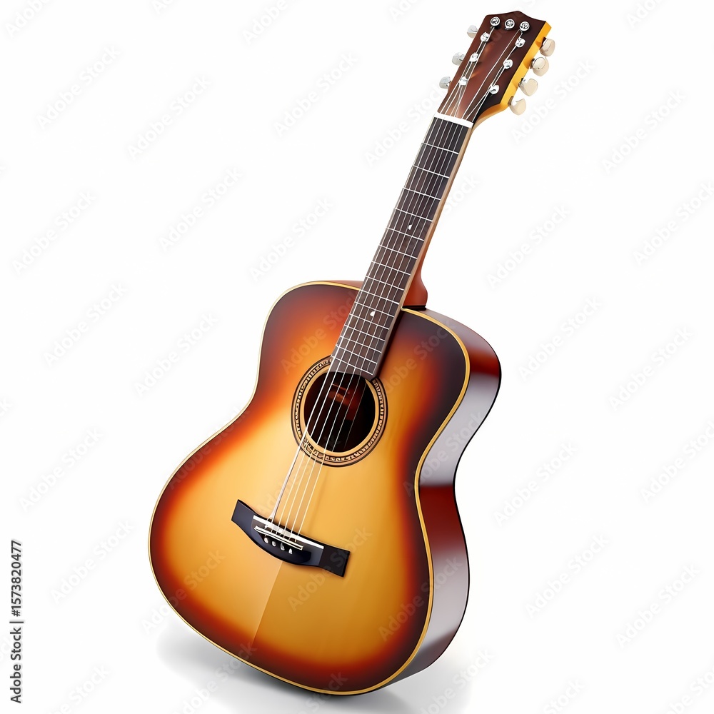 Fototapeta premium Guitar on white background