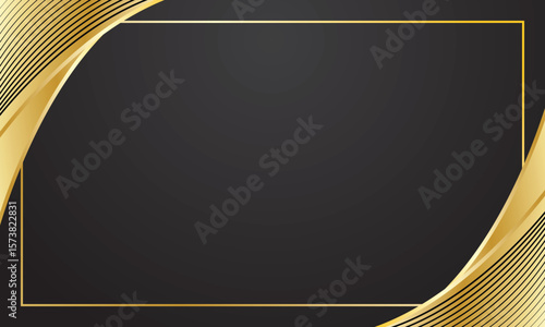 Luxury black gold curve background for certificate