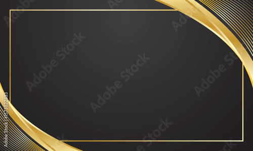 Black gold curve background for luxury certificate