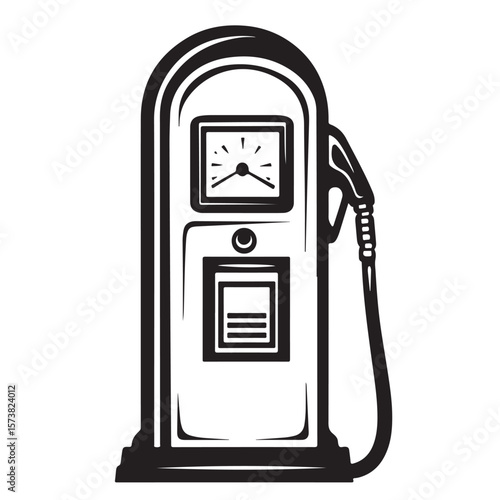 fuel dispenser line art silhouette vector illustration 