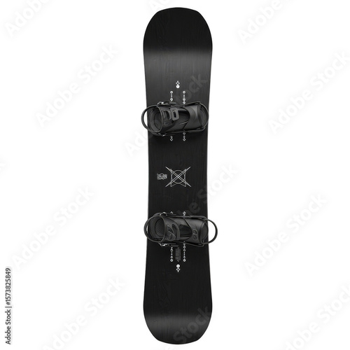 Illustration of Black Snowboard Isolated on Transparent Background