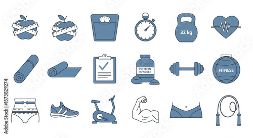 Health, Exercise, Nutrition, Lifestyle, Graphic Design, Vector Art, Minimalist Style