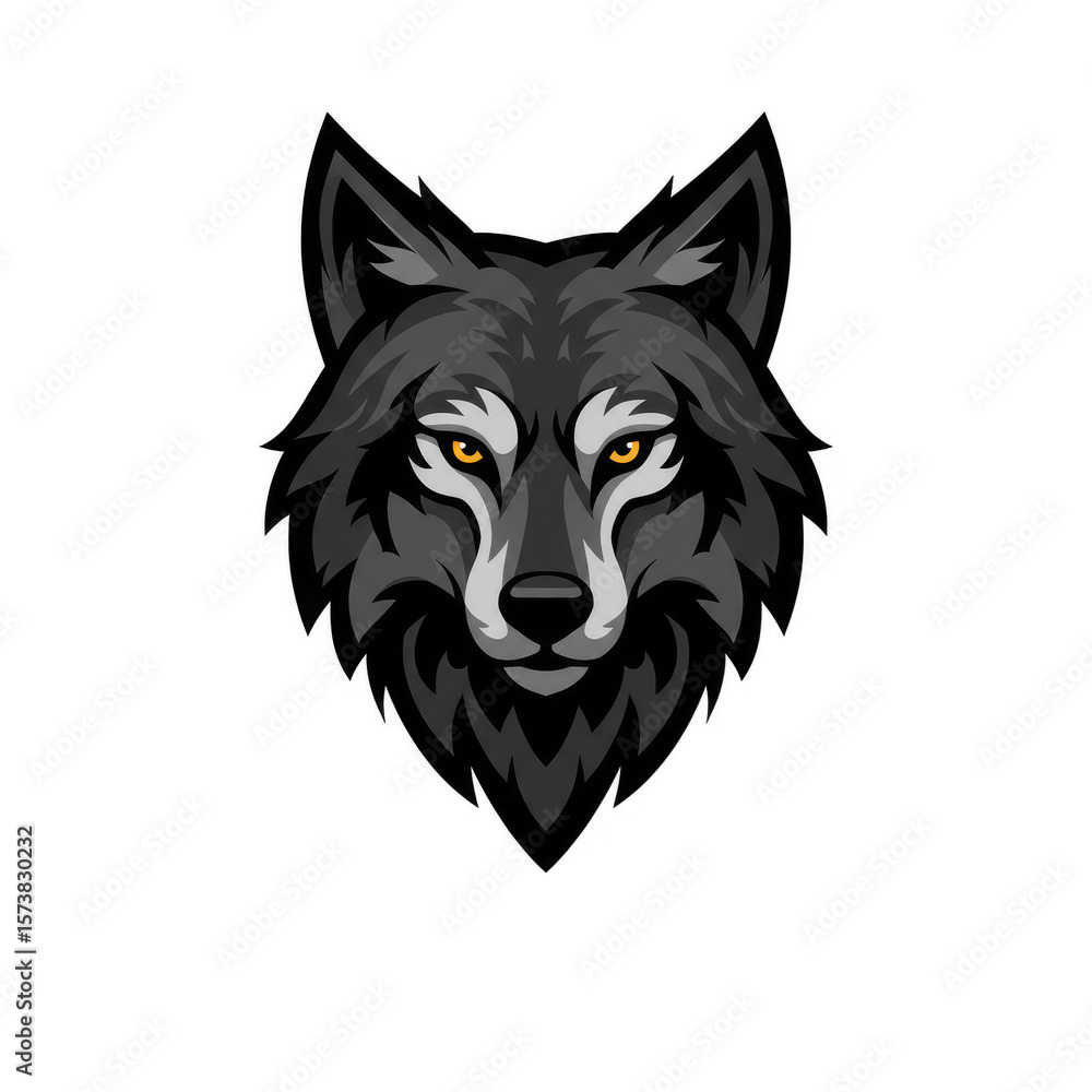 Fototapeta premium Pixel Art Illustration of a Gray Wolf Head Animal Portrait Design