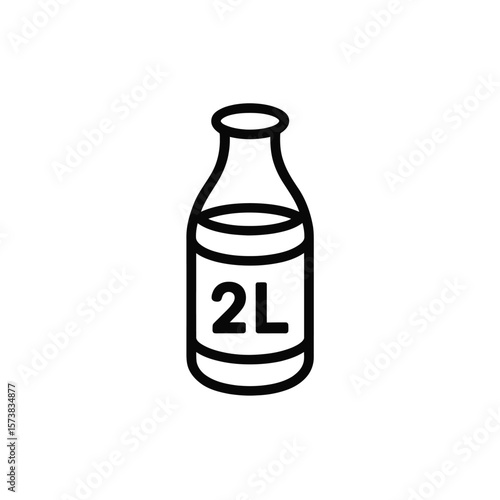 Simple line art icon of a two liter bottle with the text 2l
