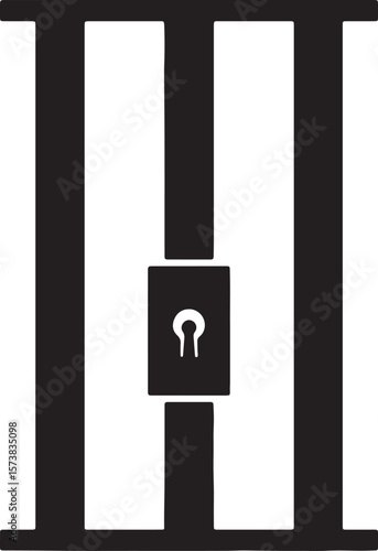 Illustration of prison bars with a keyhole symbolic of imprisonment and confinement