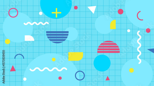 Abstract geometric grid with colorful shapes. Perfect for modern design projects, backgrounds, and vibrant creative concepts needing a dynamic touch.