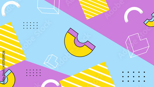 Colorful abstract geometric art with pastel hues suitable for backgrounds, branding, prints, and graphic design projects requiring a modern twist.