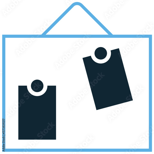 Pin board icon vector for displaying messages, notes, or ideas. Perfect for communication, organization, or brainstorming applications in office, school, or creative projects.