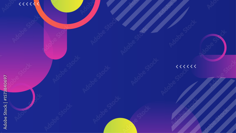 Obraz premium Abstract colorful design with circles and stripes ideal for modern backgrounds, posters, invitations, web graphics, and print materials. Energizing and dynamic.