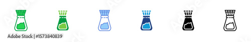 Coffee Dripper Icon with Liquid Level in Multiple Color Variations