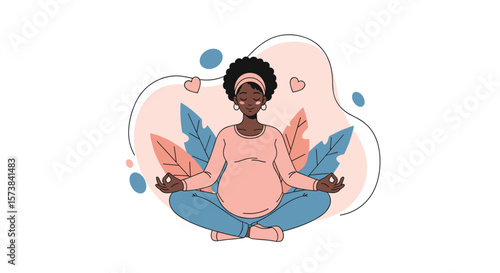 Happy pregnant woman meditating peacefully during her pregnancy journey embracing inner calm and well being
