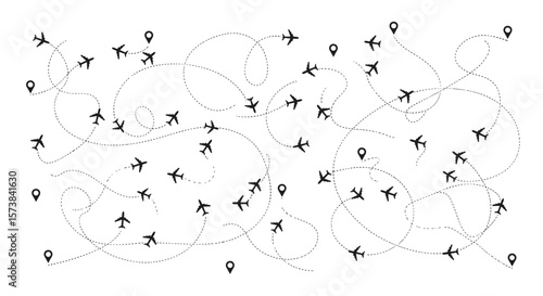 Global air travel network visualizing diverse flight paths across continents