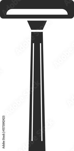 shaving razor icon bathroom ware in dark grey and clear background vector illustration