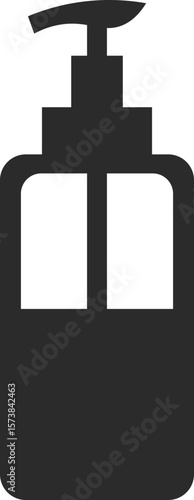 handwash bottle icon bathroom ware in dark grey and clear background vector illustration