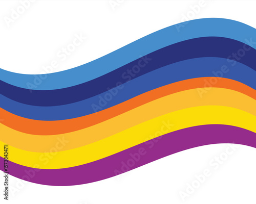 Abstract Colorful Wave Design Vibrant Stripes and Flowing Curves Ai Generated